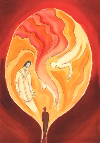 Ylipappimme Jeesus Pyhän Hengen kautta vetää meidät Isän rakkauteen, 2003 (paperilla) tekijältä Elizabeth Wang