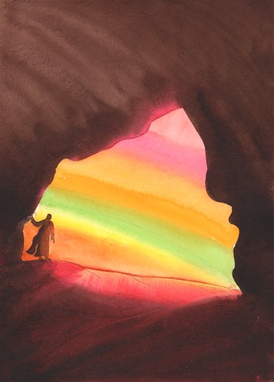 Elian tavoin meidät on kutsuttu etsimään Jumalan läsnäoloa ja olemaan hämmästyneitä Hänen voimansa, majesteettinsa ja kauneutensa edessä, 2004 (w/c paperilla) tekijältä Elizabeth Wang