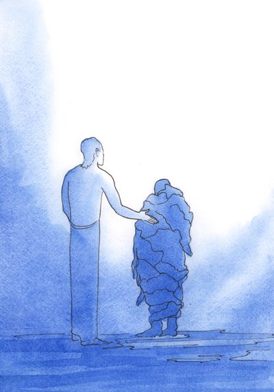 Köyhien kerjäläisten tavoin me tarvitsemme Kristuksen apua, joka rukoilee Isää puolestamme, aina kun rukoilemme Hänen nimessään, 2002 (paperilla) tekijältä Elizabeth Wang