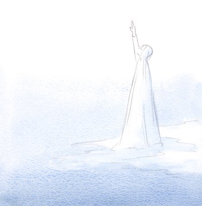 Maria ojensi kätensä rukouksessa Isälle, joka täyttää hänen sydämensä pienimmän toiveen., 2001 (paperilla) tekijältä Elizabeth Wang