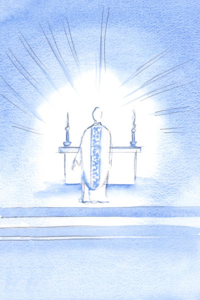 Vierailujuhlapäivänä Kristus ilmestyi kultaisessa kämpässä hänen pyhän äitinsä Marian kunniaksi, 2002 (paperilla) tekijältä Elizabeth Wang