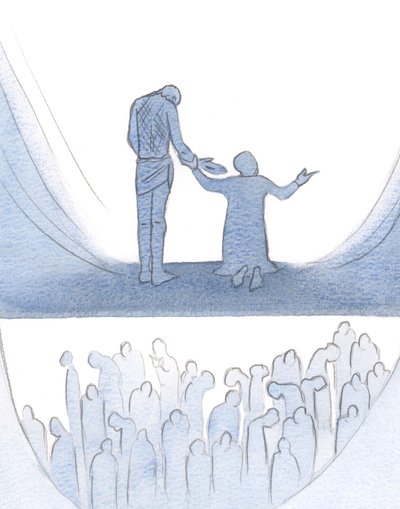 Kärsimyksen muovaama ja koettelema voi anoa Kristusta Isän edessä auttamaan muita sieluja, 2000 (paperilla) tekijältä Elizabeth Wang