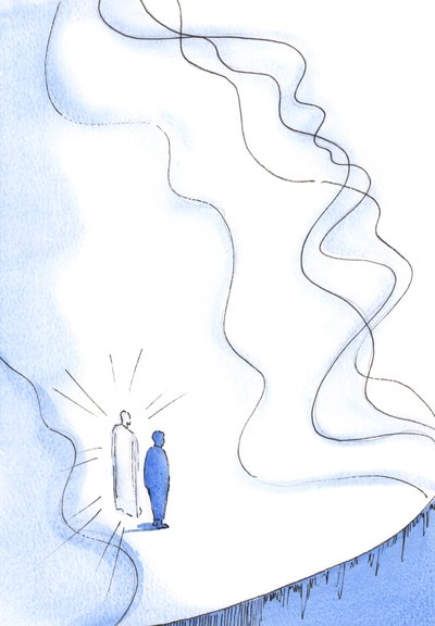 Vain Kristuksen kautta voimme kohdata jumaluuden ylivoimaisen puhtauden ja voiman, 2002 (w/c paperilla) tekijältä Elizabeth Wang