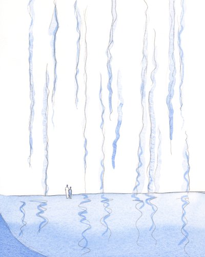 Jumalamme on kuin liekehtivä tuli. Siihen elämään ja valoon, johon toivomme pääsevämme. Kristus johdattaa meidät tähän täydellisyyteen, 2002 (w/c paperilla) tekijältä Elizabeth Wang