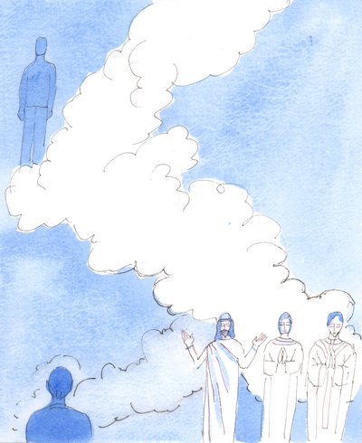 Rukouksemme nousevat pyhien (joiden esirukousta pyydämme) rukousten kanssa kuin suitsukkeet taivaalle, kuin tuoksuva uhri, joka on hänelle otollinen, 2005 (vesiväri paperille). tekijältä Elizabeth Wang