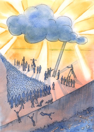 Ihmiset ovat matkalla kohti kuolemaa ja ehkä helvettiä, 2004 (paperilla) tekijältä Elizabeth Wang