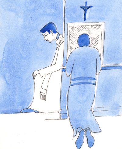 Pappien tulee olla kuin Kristus, joka kutsui ihmisiä katumaan syntejään, 2003 (paperilla) tekijältä Elizabeth Wang