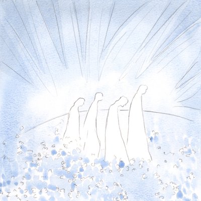 Puhdistuneet sielut kävelevät nyt kukkamatolla, ilossa ja yksinkertaisuudessa, vapautettuina kaikesta kyynisyydestä ja kovasydämyydestä., 2001 (paperilla) tekijältä Elizabeth Wang