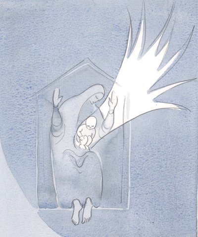 Siunattu Neitsyt Maria on ?Pyhä talo? joka synnytti Jumalan Pojan kohdussaan ja on ikuisesti kunnioitettava, 2001 (paperilla) tekijältä Elizabeth Wang