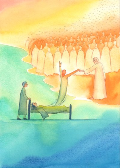 Pyhän sielun, joka on valmis taivaaseen, ei kohtaa vain Kristus, vaan myös Hänen pyhä äitinsä ja kaikki pyhät, 2003 (paperilla) tekijältä Elizabeth Wang