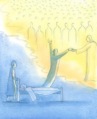 Pyhän sielun, joka on valmis taivaaseen, ei kohtaa vain Kristus, vaan myös Hänen pyhä äitinsä ja kaikki pyhät, 2003 (paperilla) tekijältä Elizabeth Wang