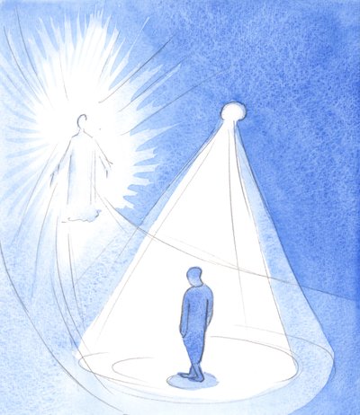 Pyhä Henki on kuin lamppu, joka loistaa yläpuolellamme, kun kuljemme kohti Kristusta taivaassa, 2001 (paperilla) tekijältä Elizabeth Wang