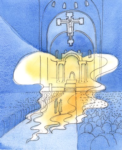 Kaikkien pyhä ja majesteettinen Jumala, jota ylistämme messussa, Kristuksen, Hänen Poikansa, kautta, on täällä, 2003 (paperilla) tekijältä Elizabeth Wang