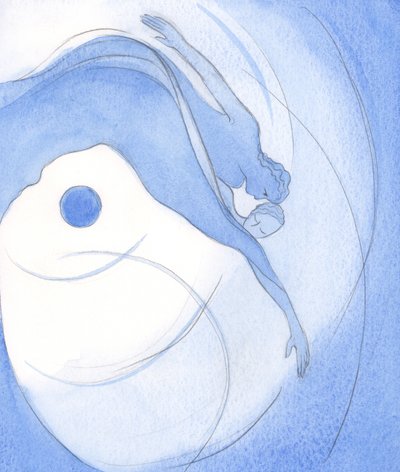 Jumalan hämmästyttävä rakkaus sielua kohtaan on kuvattu Laulujen laulussa: "Hänen vasen kätensä hänen päänsä alla, hän syleili häntä...", 2002 (w/c paperilla) tekijältä Elizabeth Wang