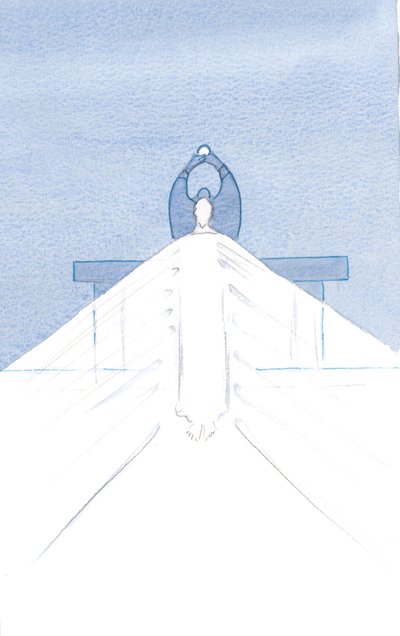 Kristuksen kauneus häikäisee, kun Hän seisoo täällä hiljaa, todella läsnä kansalleen rukouksessa., 2000 (w/c paperilla) tekijältä Elizabeth Wang