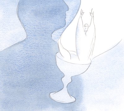 Sydän on kuin malja, kun se uhrataan Isälle, joka sisältää Kristuksen tahrattoman uhrin ja uhrin., 2001 (paperilla) tekijältä Elizabeth Wang
