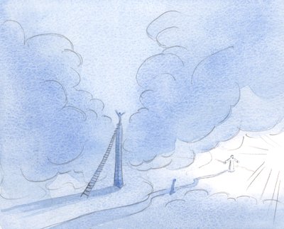 Kärsimätön sielu (Kristus osoitti minulle) rakentaa korkean tornin ja pyrkii valoon sen sijaan, että seuraisi tasaisesti matalaa, kapeaa tietä., 2001 (paperilla) tekijältä Elizabeth Wang