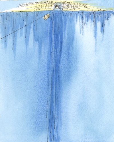 Matka elämästä kuolemaan on kuin köysiradalla kahden vuoren välissä, 2004 (paperilla) tekijältä Elizabeth Wang