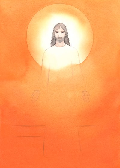 Kristuksen puhtaus johtui Hänen tahrattoman äitinsä puhtaudesta; Hän on tosi Jumala ja täydellinen mies, 2002 (w/c paperilla) tekijältä Elizabeth Wang