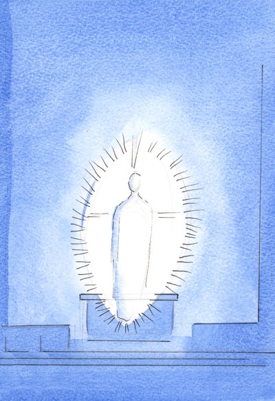 Kristuksen säteilevän ja loistokkaan Läsnäolon näkeminen oli Isän erityinen lahja työhön ja todistamiseen, 2003 (w/c paperilla) tekijältä Elizabeth Wang