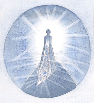 Hyveellinen sielu on kuin morsian, jonka verho on täynnä kaikkien hyveiden "jalokiviä"., 2000 (paperilla) tekijältä Elizabeth Wang