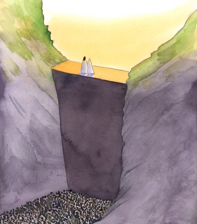 Synnin muuri, joka erottaa meidät Jumalasta, on vain Kristus, joka seisoo äitinsä kanssa. Hän yksin voi auttaa meitä saavuttamaan taivaan kirkkauden, 2002 (paperilla) tekijältä Elizabeth Wang