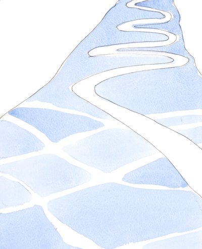 Ne, jotka etsivät Jumalaa, seuraavat polkuja, jotka risteävät Pyhän vuoren rinteitä; Silti Kristuksen tie on ainoa, joka vie ihmiset huipulle., 2004 (paperilla) tekijältä Elizabeth Wang