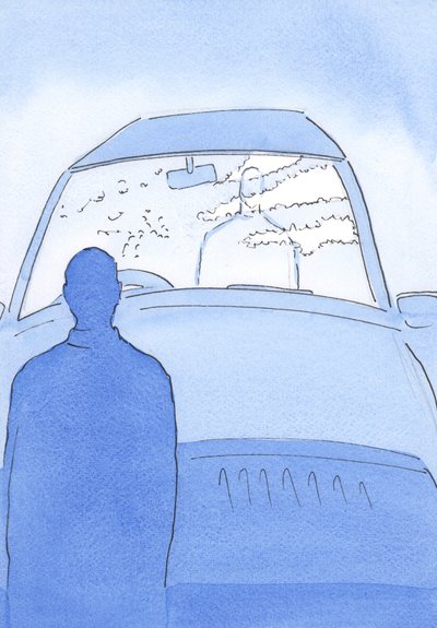 Synnin tai erimielisyyden kautta isku on rikkonut kirkkaan "tuulilasin", jonka läpi jotkut ihmiset rasittavat katsoakseen Kristusta, 2002 (w/c paperilla) tekijältä Elizabeth Wang