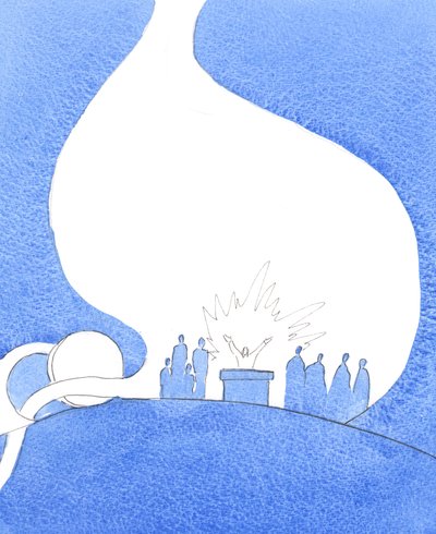 Kirkon kautta meillä on kaikki, mitä tarvitsemme elääksemme Jumalan lapsina syntisessä maailmassa, 2005 (vesiväri paperille). tekijältä Elizabeth Wang