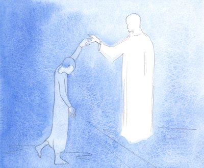 Kristuksen ja Hänen Henkensä johdattaminen on kuin tanssija, joka luottaa kumppaniinsa ohjaamaan jokaista liikettään, 2001 (paperilla) tekijältä Elizabeth Wang