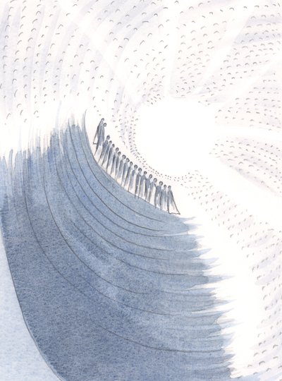 Mitä monet huutavat ilosta Jeesuksen läsnäolosta huutaen "Siunattu olkoon hän", 2000 (paperilla) tekijältä Elizabeth Wang