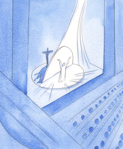 Kun Kristus on todella läsnä edessämme, pyhässä uhrissa, olemme läsnä koko Hänen elämänsä ajan, joka on Hänessä nyt, 2002 (paperilla) tekijältä Elizabeth Wang