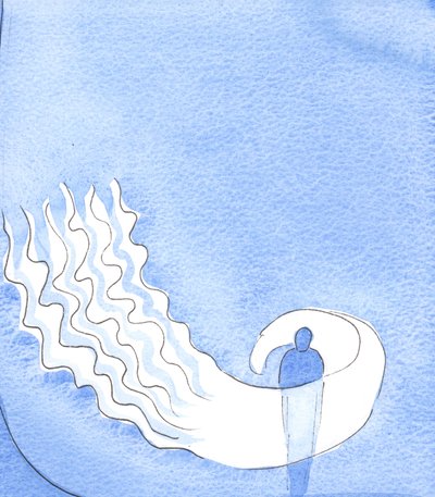 Kun ylistäin Isää Hänen lahjoistaan rukouksessa, hän osoitti minulle, että Hänen Pyhä Henkensä ympäröi minut suloisessa "tulessa", ilossa, 2003 (paperilla) tekijältä Elizabeth Wang