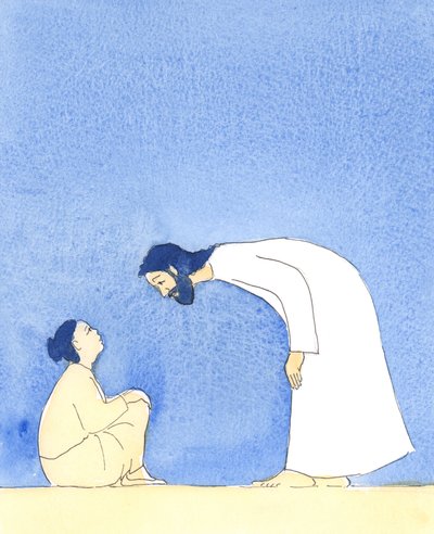 Kun joku syrjäytti minut ja kieltäytyi auttamasta minua, Jeesus katsoi minuun ihanalla hymyllä ja äärettömällä ystävällisyydellä, aivan kuten Hän teki menessään tervehtimään sokeaa kerjäläistä tienvarteen, 2004 tekijältä Elizabeth Wang