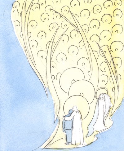 Aina kun rukoilemme Jeesuksen nimessä, jopa pimeydessä tai yksinäisyydessä, osallistumme koko Taivaan seuran elämään, 2004 (paperilla) tekijältä Elizabeth Wang