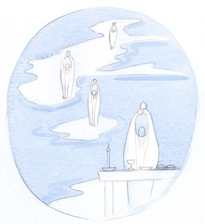Missä tahansa katolinen pappi tarjoaa messun pyhän uhrin, siellä on Jeesus Kristus, läsnä kansansa kanssa, 2000 (paperilla) tekijältä Elizabeth Wang