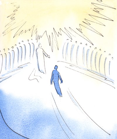 Jokainen, joka ylistää Isää Kristuksen nimessä, Hengessä, on yhdistetty Kristukseen ja kaikkiin pyhiin, jotka palvovat taivaassa, 2003 (paperilla) tekijältä Elizabeth Wang