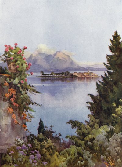 Puutarha Bavenossa, Maggiore-järvi (väri litho) tekijältä Ella Du Cane