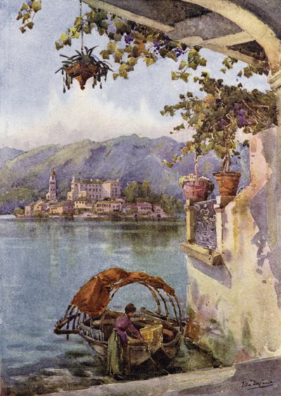 Archway at Orta (väri litho) tekijältä Ella Du Cane
