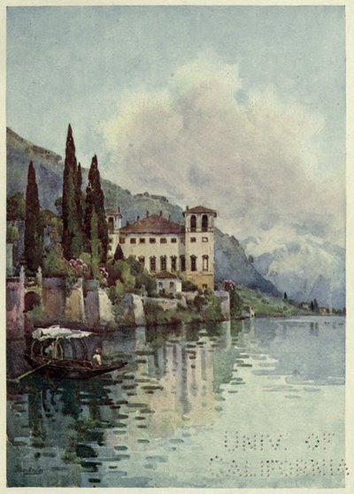 Gravedone, Lago di Como, kuvitus Richard Bagotin teoksesta "Italian järvet". tekijältä Ella Du Cane