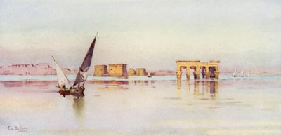 Philae (litografia de color) finlandès tekijältä Ella Du Cane
