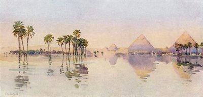 Kolmas pyramidi, Giza (väri litho) tekijältä Ella Du Cane