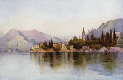 Varenna, Comojärvi (väri litho) tekijältä Ella Du Cane