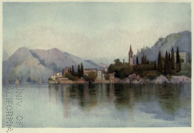 Varenna, Lago di Como, kuvitus Richard Bagotin teoksesta "Italian järvet". tekijältä Ella Du Cane
