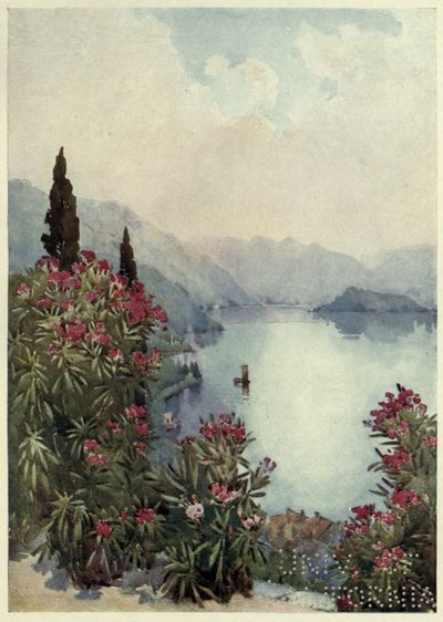Villa Serbelloni, Lago di Como, kuvitus Richard Bagotin teoksesta "Italian järvet". tekijältä Ella Du Cane