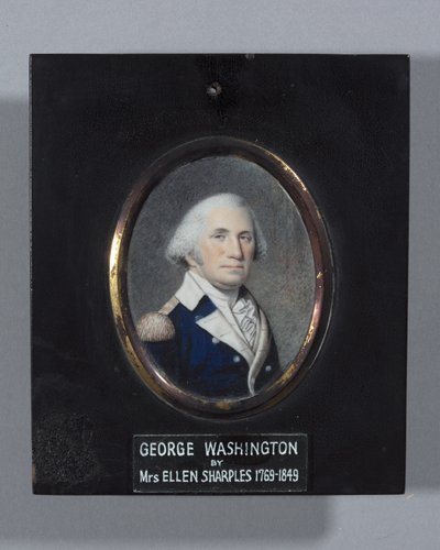 George Washington, luultavasti 1803 (akvarelli norsunluulla) tekijältä Ellen Sharples