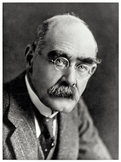 Rudyard Kipling (1865-1936) englantilainen kirjailija, joka muistetaan parhaiten runoistaan "Just So Stories" ja "The Jungle Book". tekijältä Elliott and Fry Photography Studio