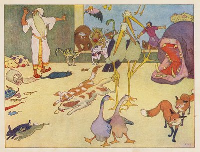 Nooan arkki: Arakin arkki: Hämmennys (värilitografia) tekijältä Elmer Boyd Smith