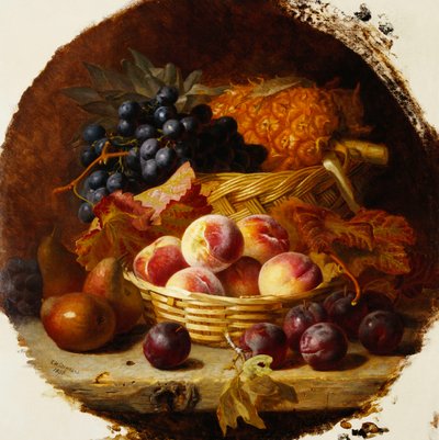 Persikat, luumut, päärynät ja ananas, 1896 tekijältä Eloise Harriet Stannard