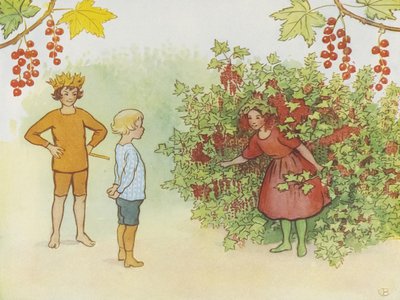 Lasse Liten puutarhassa 1923 tekijältä Elsa Beskow
